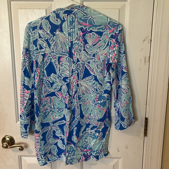Lilly Pulitzer Sarasota Top in Into the Deep Bay Blue XS - Picture 2 of 7